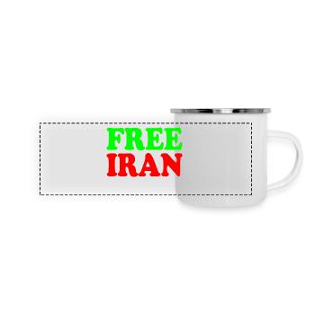 Free iran - Panorama Emaille-Tasse - Weiß - Vorne