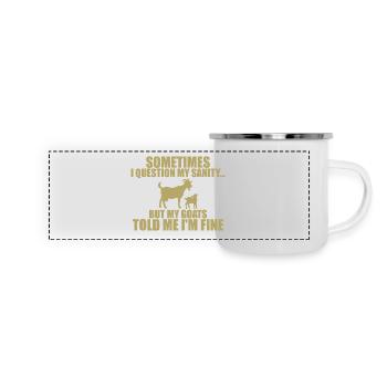 sometimes i question my sanity but my goats - Panoramic Camper Mug - white - Front