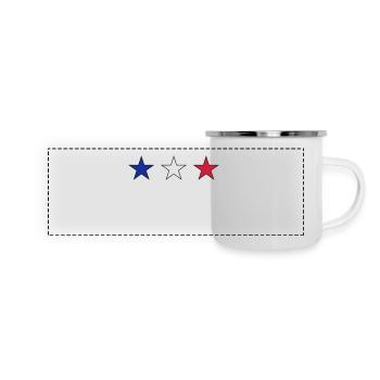 France trois étoiles en bleu-blanc-rouge - Mug panoramique émaillé - blanc - Devant