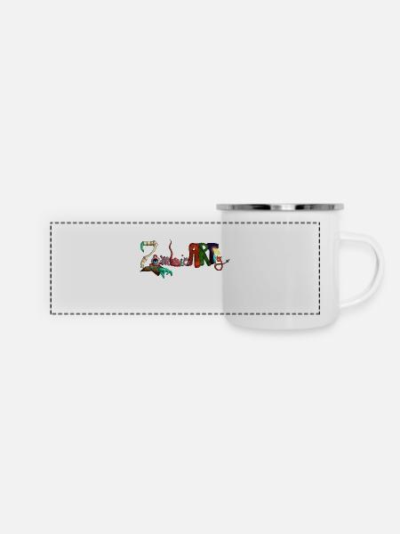 ZombieARTig - Panorama Emaille-Tasse - Weiß