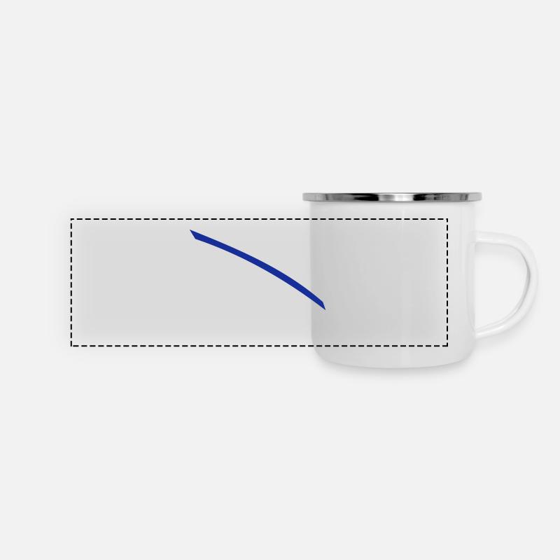 Ligne bleue - Mug panoramique émaillé - blanc