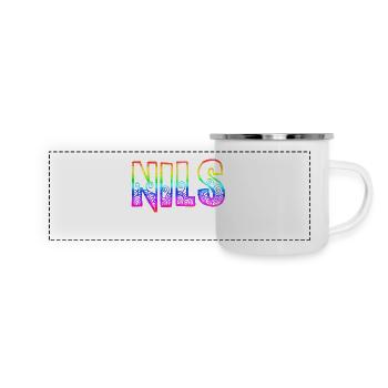 nils rs regenbogen - Panorama Emaille-Tasse - Weiß - Vorne