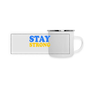 Stay strong - Panorama Emaille-Tasse - Weiß - Vorne