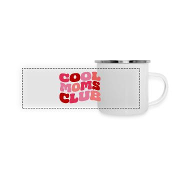 Cool Moms Club - Panorama Emaille-Tasse - Weiß - Vorne