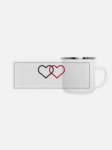 Marriage alliances heart Corazone alianzas Herz - Panoramic Camper Mug - white