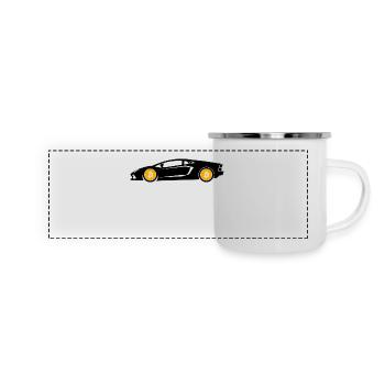 HODL pour Lambo - Mug panoramique émaillé - blanc - Devant