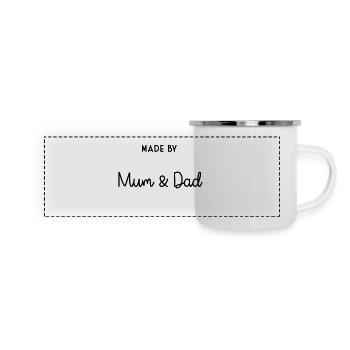 von Mama & Papa gemacht - Panorama Emaille-Tasse - Weiß - Vorne