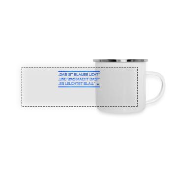blaues Licht - Panorama Emaille-Tasse - Weiß - Vorne