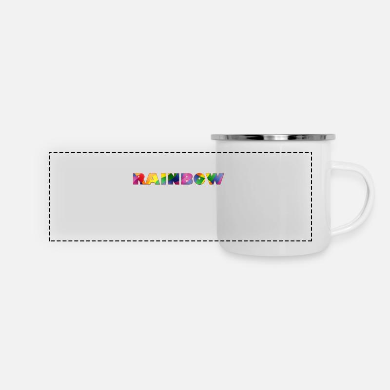 RAINBOW - Panorama Emaille-Tasse - Weiß