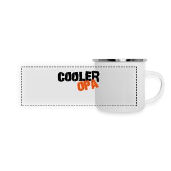 Cooler Opa - Panorama Emaille-Tasse - Weiß - Vorne