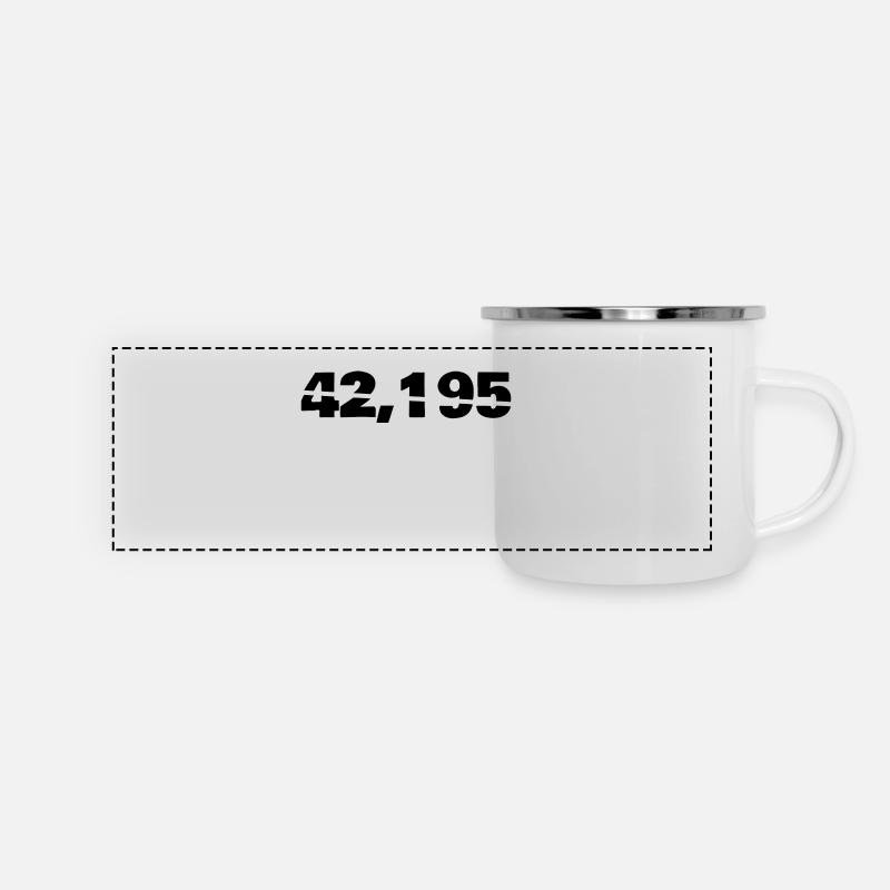 Marathon - 42,195 - Mug panoramique émaillé - blanc