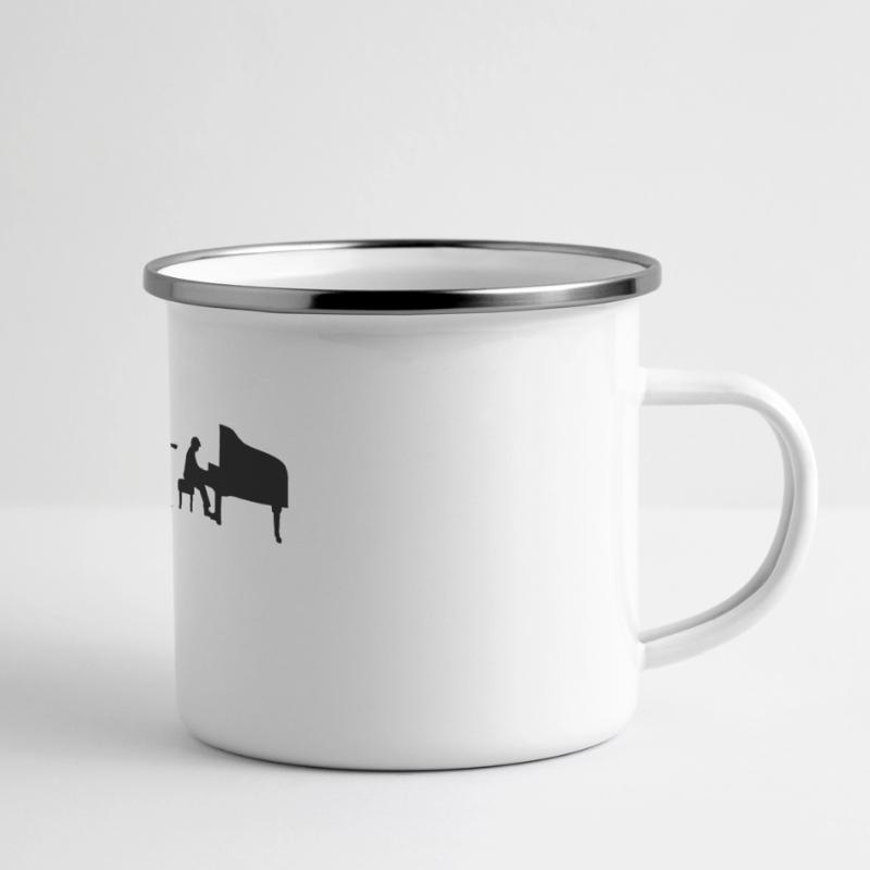 evolution_pianist Mug panoramique émaillé