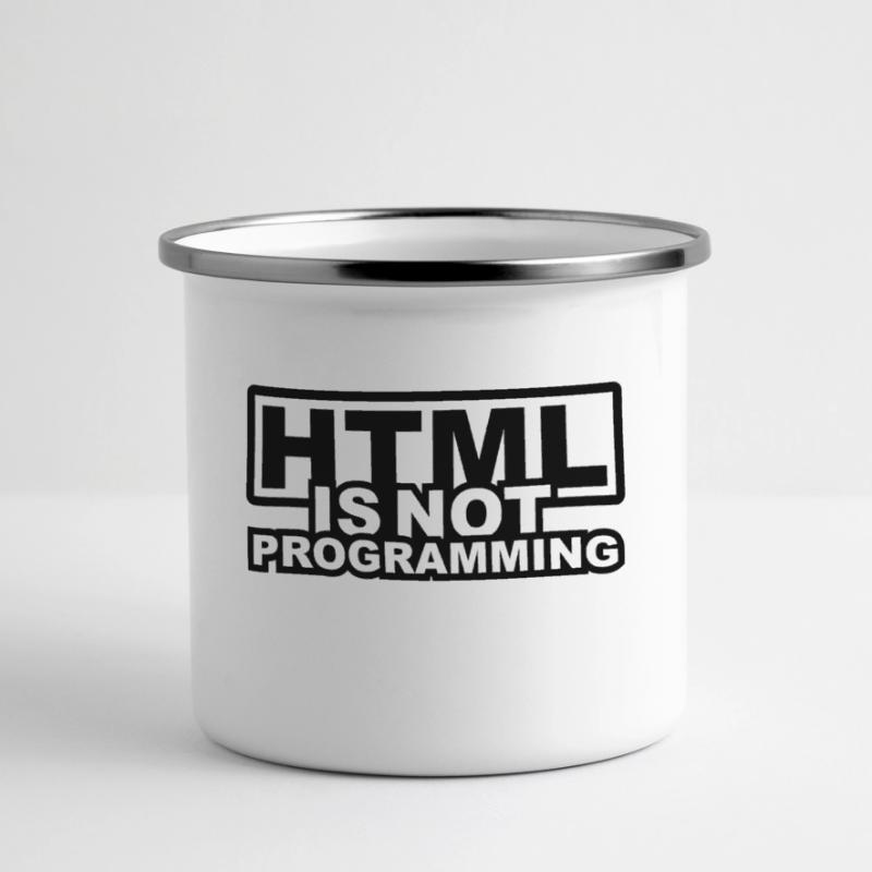 HTML est pas la programmation Mug panoramique émaillé
