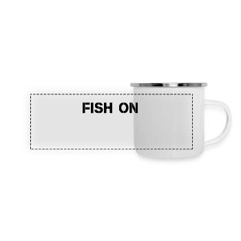 fish on schrift schwarz - Panorama Emaille-Tasse - Weiß - Vorne