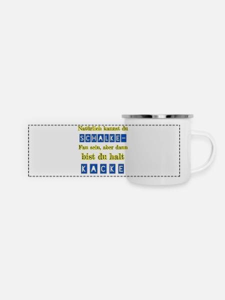 Schalke - Kacke - Panorama Emaille-Tasse - Weiß