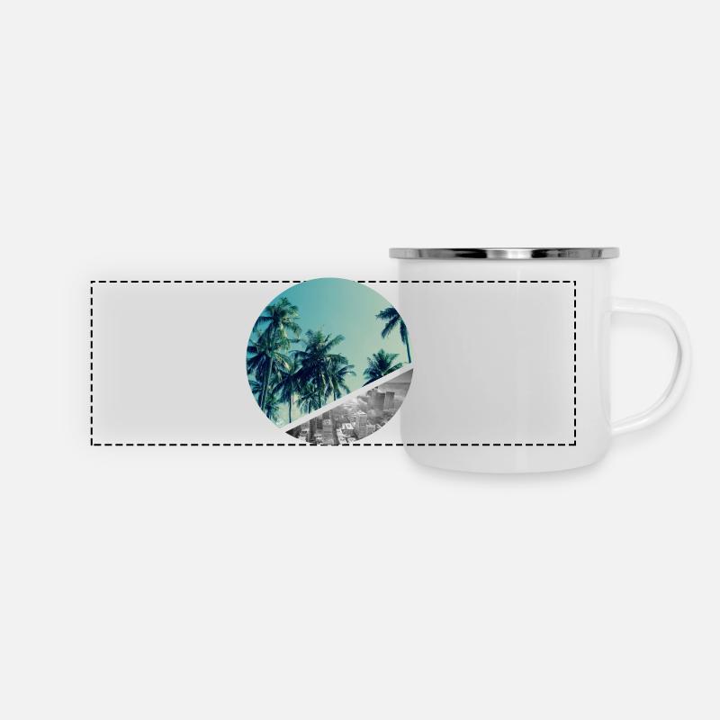 Beach and city - Panoramic Camper Mug - white