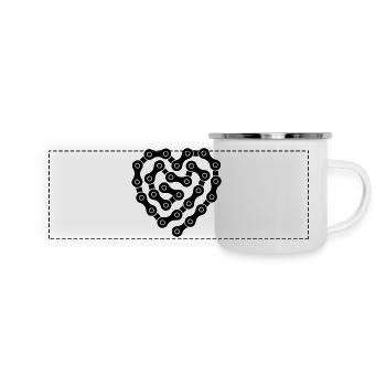 Heart of chain links - Panoramic Camper Mug - white - Front