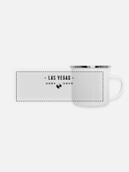 Las Vegas - Panorama Emaille-Tasse - Weiß