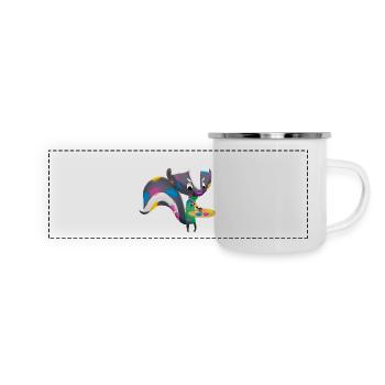 Stinktier "Anton" – lustiges Waldtier für Kinder - Panorama Emaille-Tasse - Weiß - Vorne