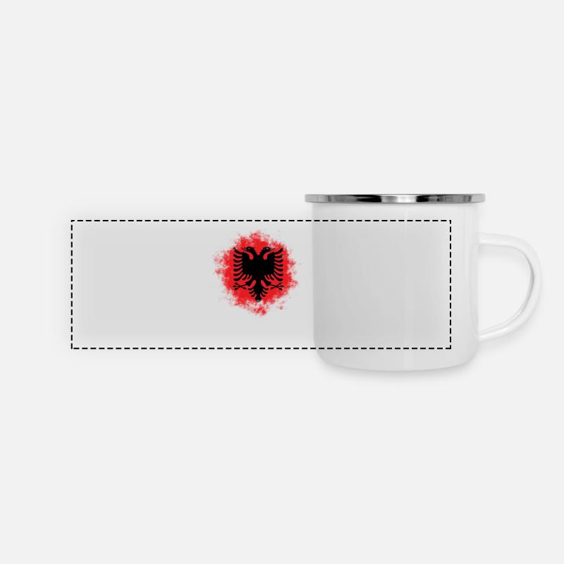 ALBANIAN EAGLE FLAG Gift idea motif design - Panoramic Camper Mug - white