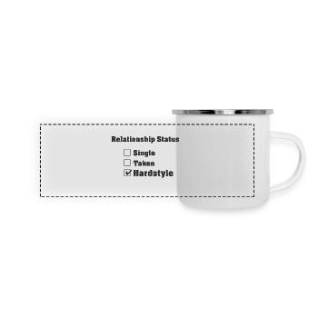 Beziehungsstatus Hardstyle | Hardstyle Merchandise - Panorama Emaille-Tasse - Weiß - Vorne
