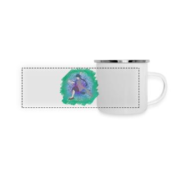 Dragen fille kungfu - Mug panoramique émaillé - blanc - Devant