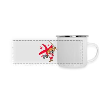 Georgia fan dog - Panoramic Camper Mug - white - Front