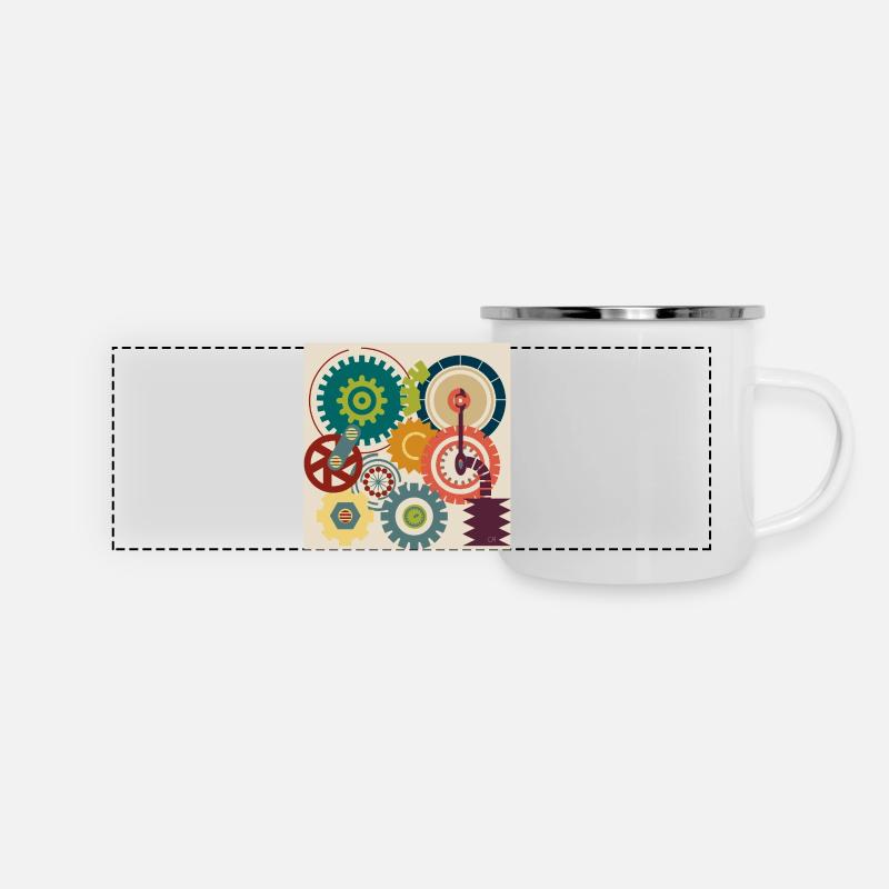 Grafik Kunst 🎨 - Panorama Emaille-Tasse - Weiß