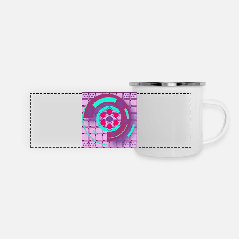 Grafik Kunst 🎨 - Panorama Emaille-Tasse - Weiß