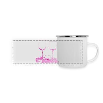 Weingläser Weinrebe Weinblatt - Panorama Emaille-Tasse - Weiß - Vorne