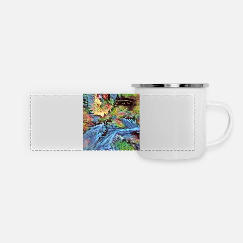 Grafik Kunst 🎨 - Panorama Emaille-Tasse - Weiß