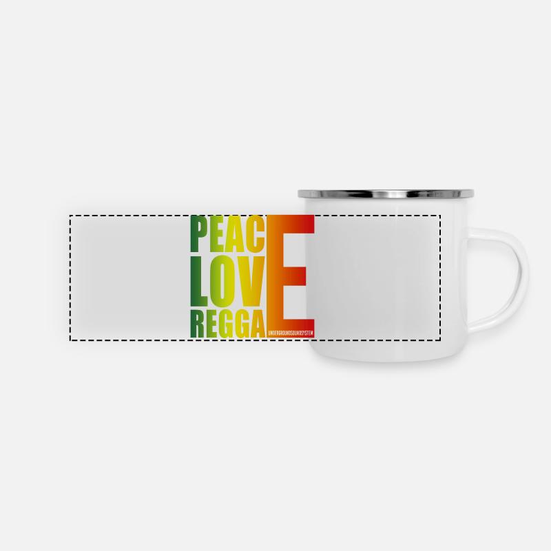 Paix Amour Reggae Gradient - Mug panoramique émaillé - blanc