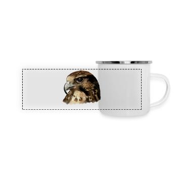 faucon - Mug panoramique émaillé - blanc - Devant