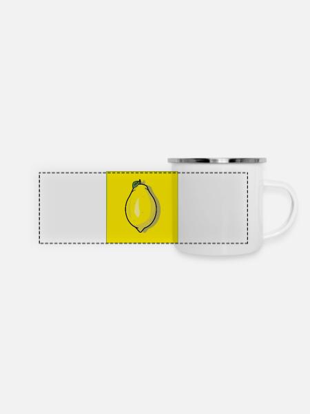 Zitrone Zitrone - Panorama Emaille-Tasse - Weiß