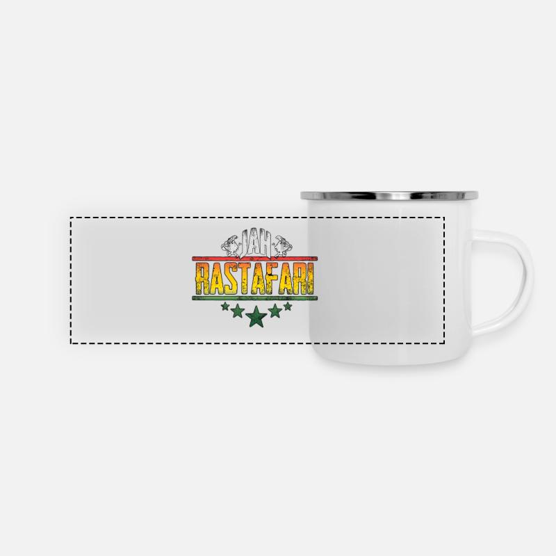 Conception d’affirmation rastafari de Jah - Mug panoramique émaillé - blanc