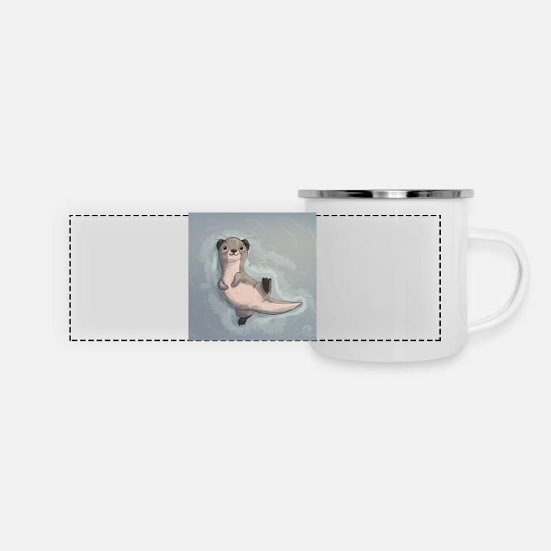 Lisa Otter - Mug panoramique émaillé - blanc