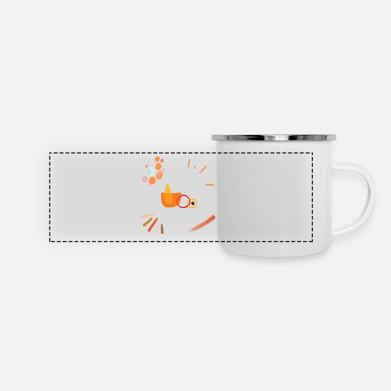 Ocher paint - Panoramic Camper Mug - white