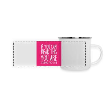Mundschutz lustig Spruch - lustige Sprüche - Panorama Emaille-Tasse - Weiß - Vorne