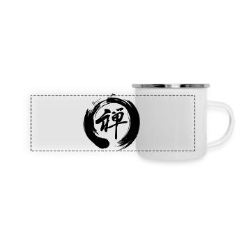 Zen written in kanji japanese script in enso zen - Panoramic Camper Mug - white - Front