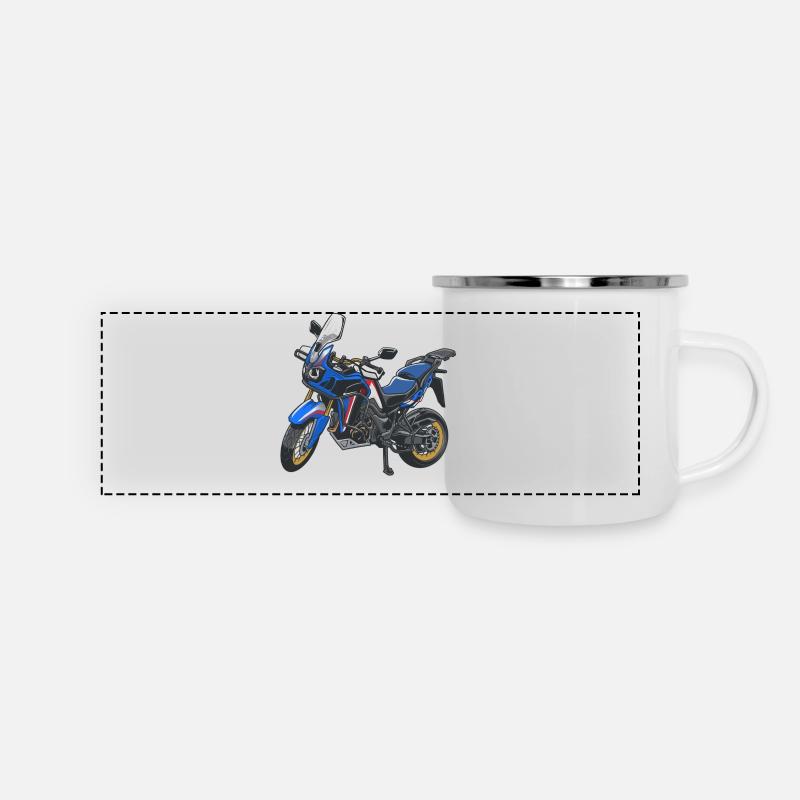 Africa Twin Enduro - solo blue - Panoramic Camper Mug - white