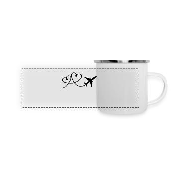 Flugzeug - Panorama Emaille-Tasse - Weiß - Vorne