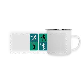 Design sportif Jai Alai - Mug panoramique émaillé - blanc - Devant
