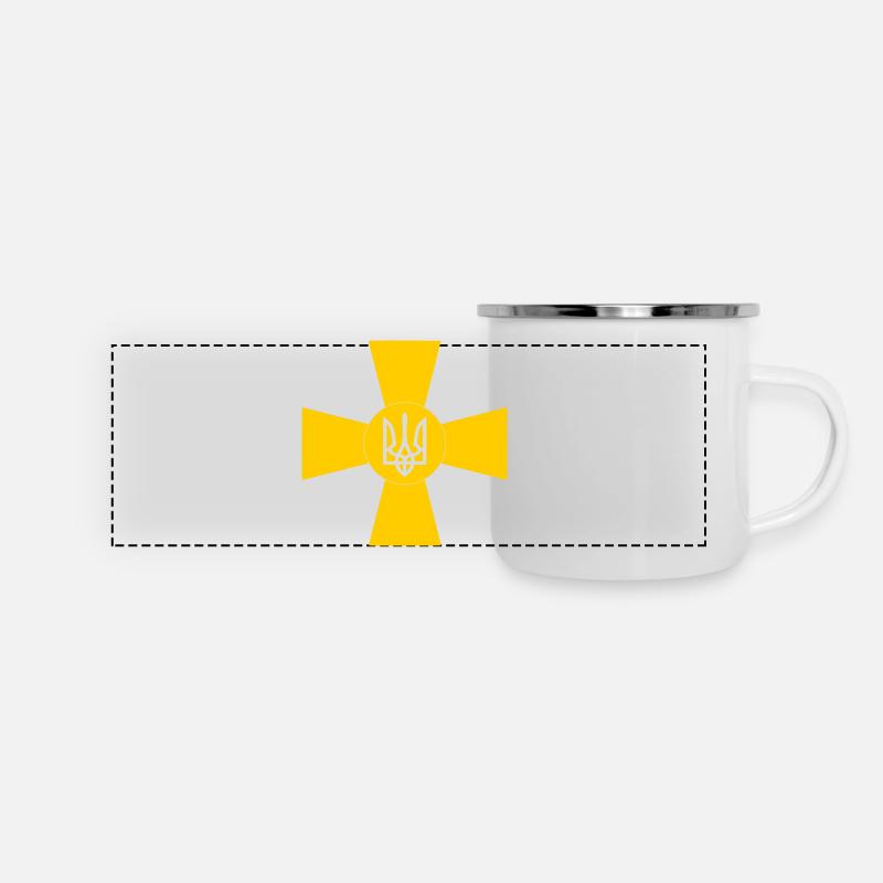 Ukraine - Panorama Emaille-Tasse - Weiß