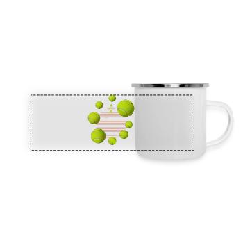 Tennisball - Panorama Emaille-Tasse - Weiß - Vorne