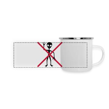 Forbidden shield of extraterrestrial visitors - Panoramic Camper Mug - white - Front