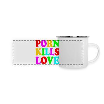 Porn kills love - Mug panoramique émaillé - blanc - Devant