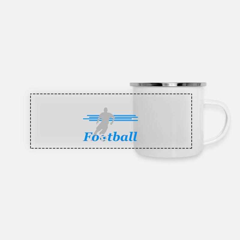 Fußball - Panorama Emaille-Tasse - Weiß