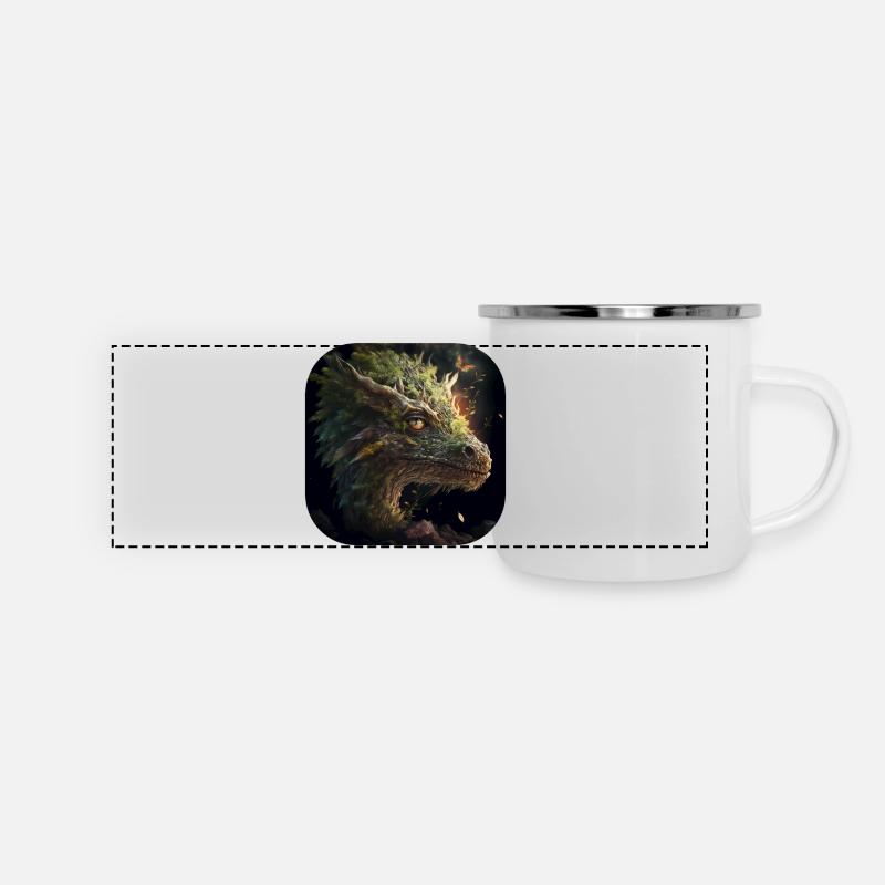 Magical forest Dragon - Panoramic Camper Mug - white