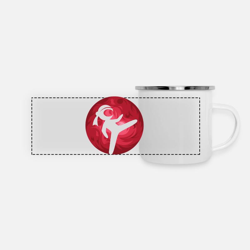 Ninja Fighter Symbol Martial Arts Red Planet Moon - Panoramic Camper Mug - white