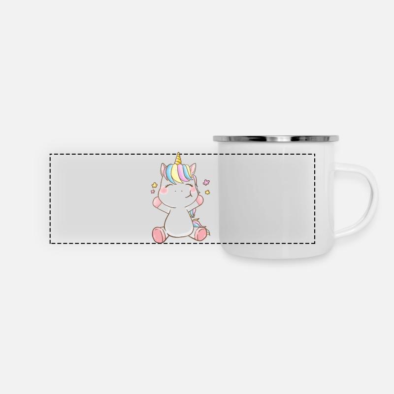 Cheerful unicorn - Panoramic Camper Mug - white